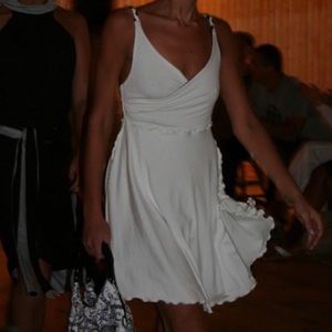 Beautiful designer dress ANGEL ROX worn in fashion show, black white reversible